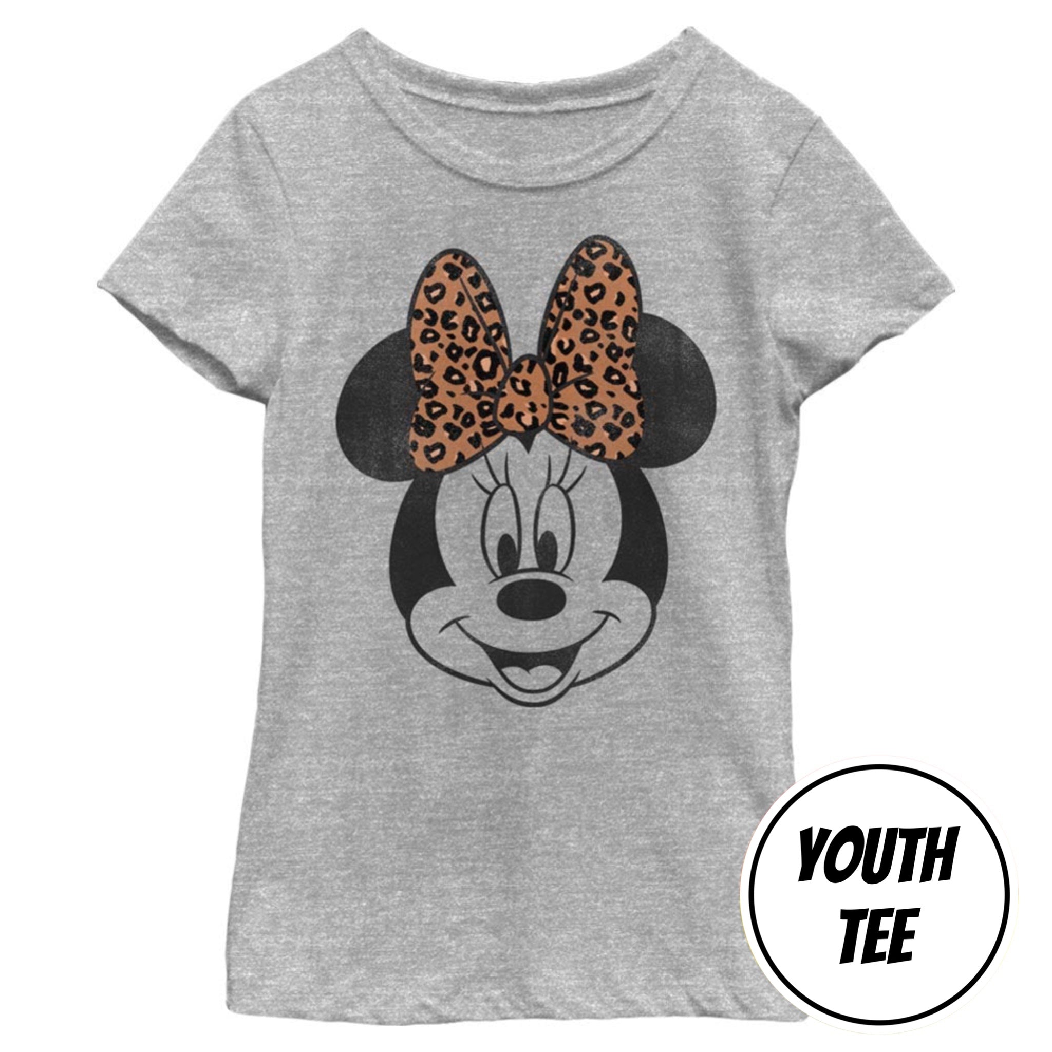 Girl's Disney Minnie Mouse Cheetah Print Bow T-Shirt