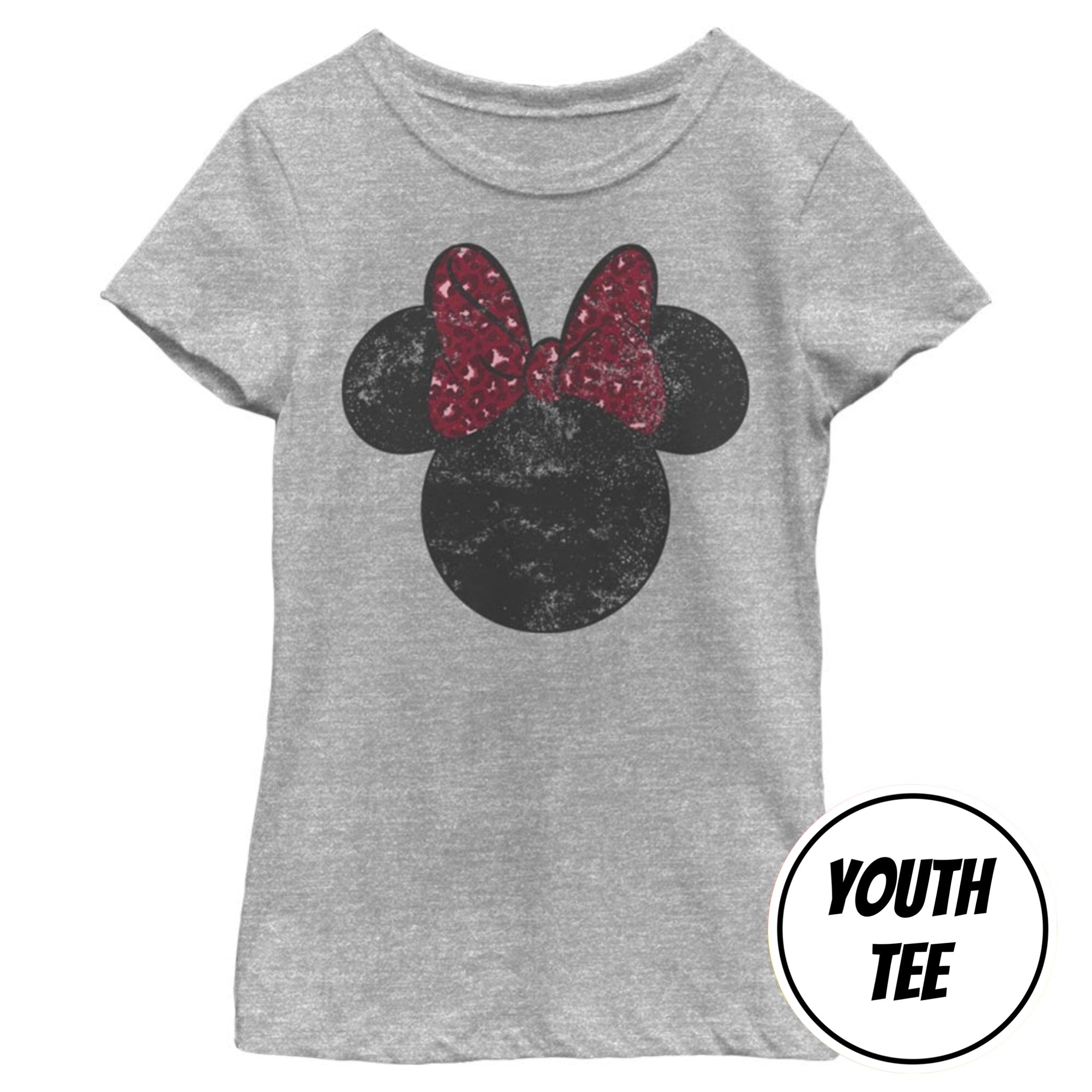 Girl's Disney Minnie Leopard Bow T-Shirt