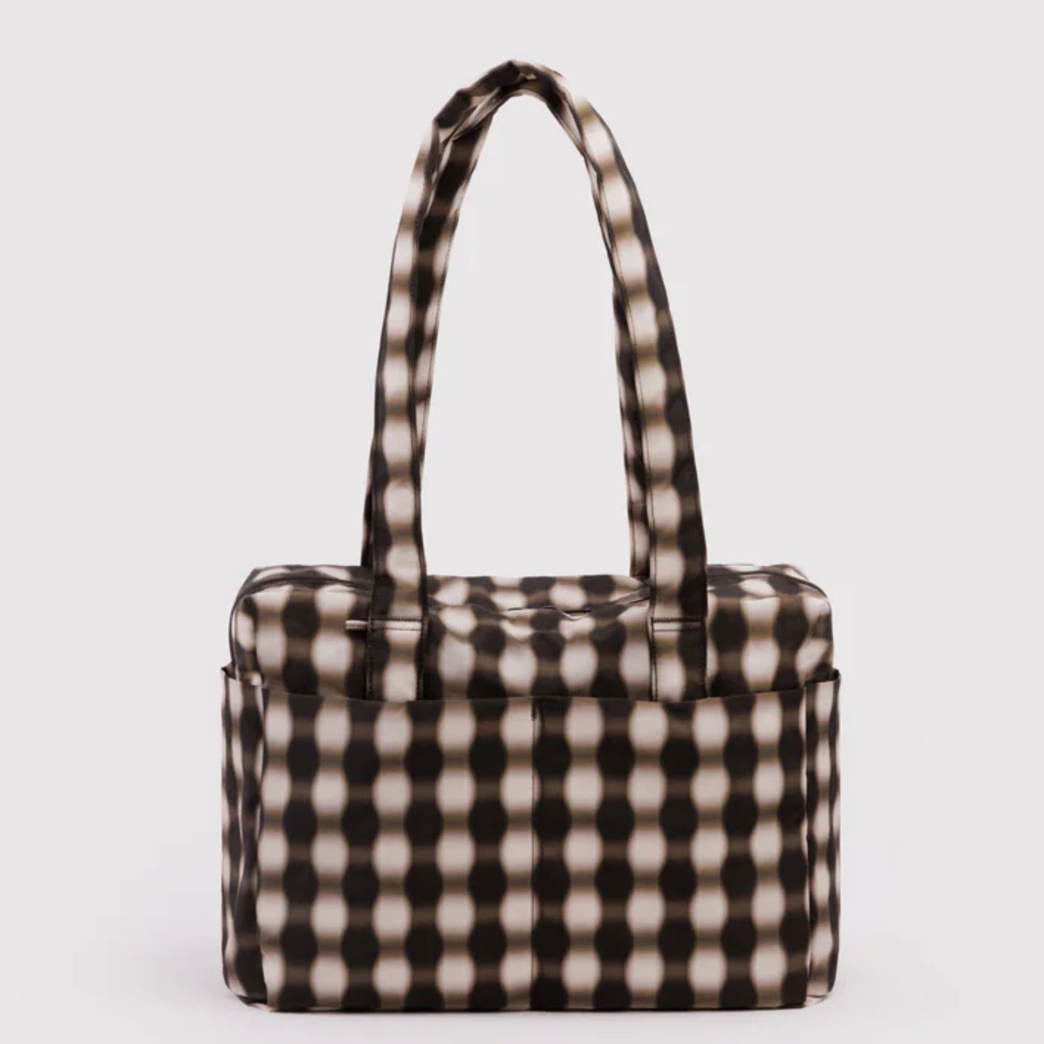 BAGGU Everyday Cloud Bag Blurred Gingham Brown