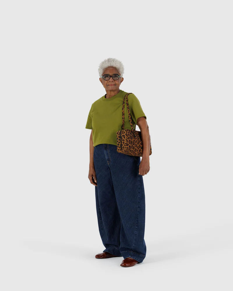 BAGGU Nylon Bowler Bag Leopard