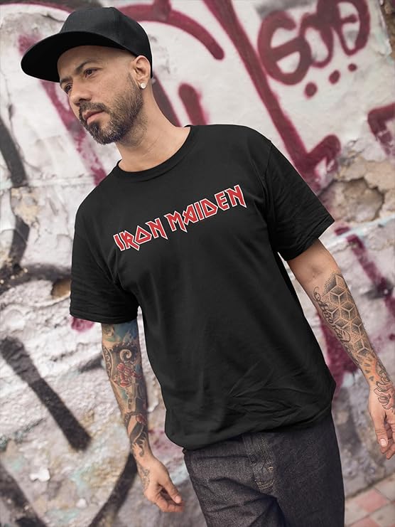 Iron Maiden 2 Color Logo T-Shirt | Blue Culture Tees