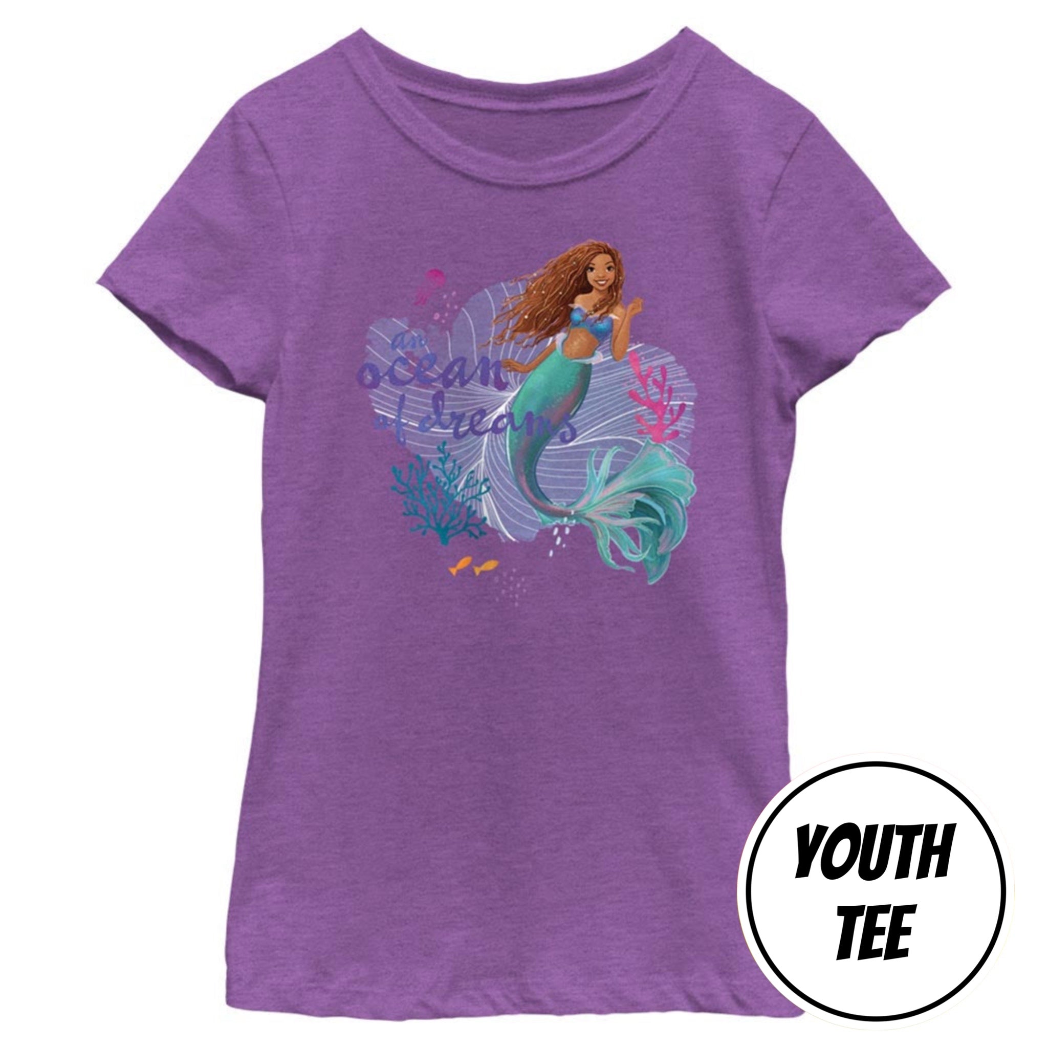 Girl's Disney Ariel an Ocean of Dreams Scene T-Shirt