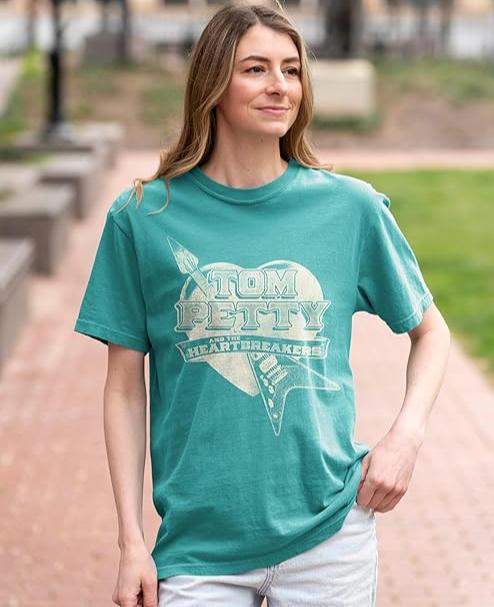 Tom Petty Guitar Heart Comfort Colors 2 T-Shirt | Blue Culture Tees