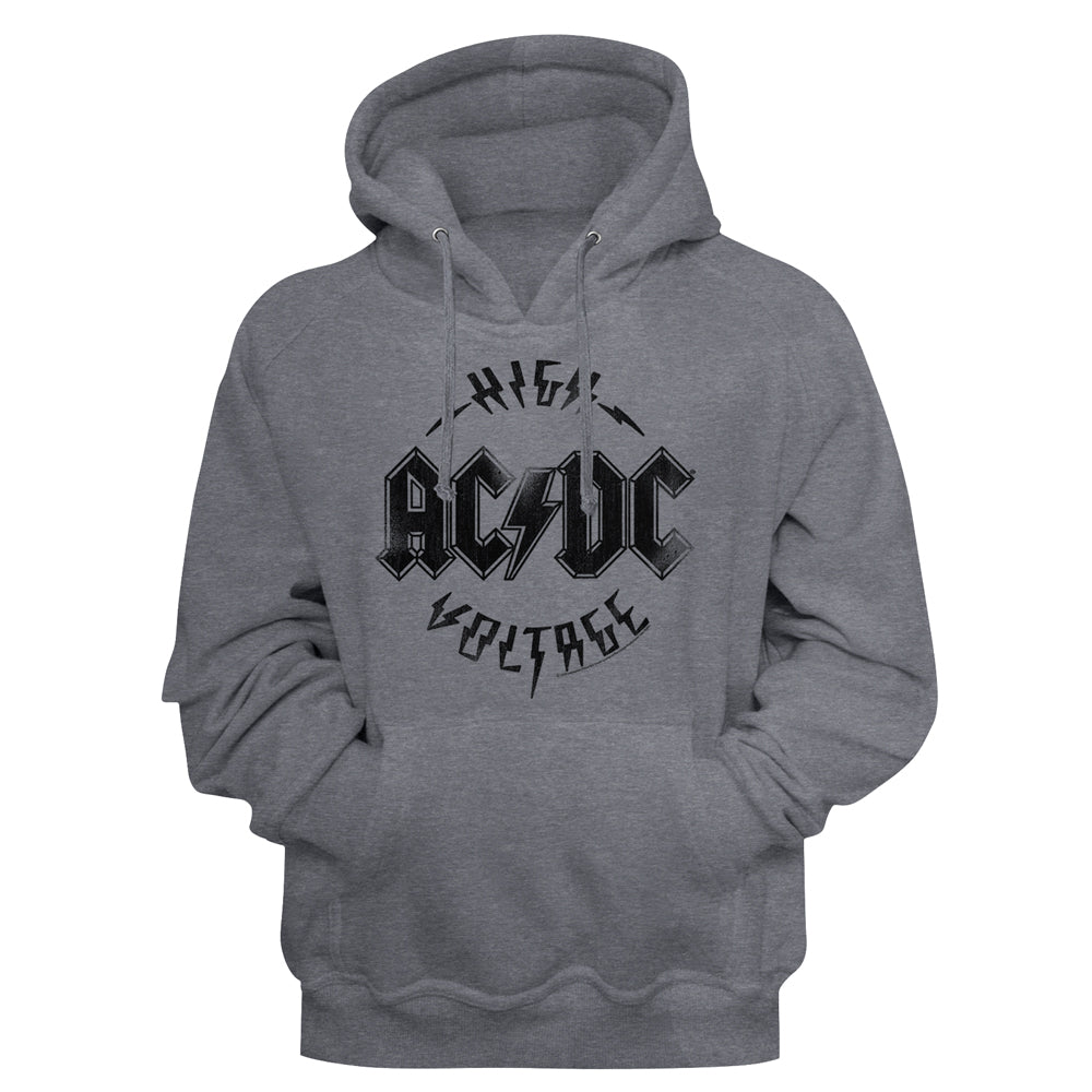 Gray hoodie with AC/DC logo on a gray background