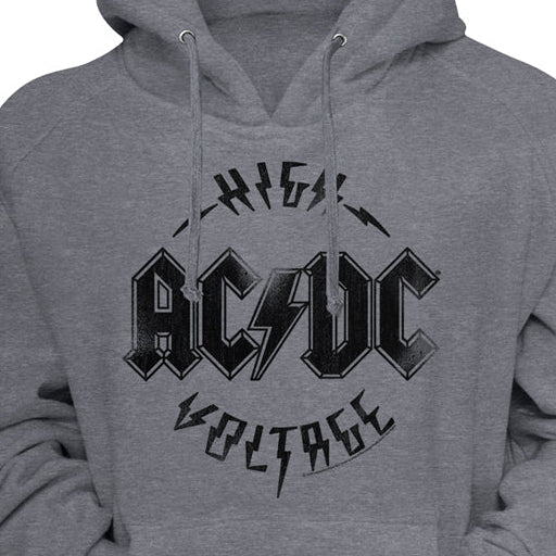 Gray hoodie with AC/DC logo on a gray background