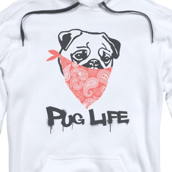 Pug Life Pullover Hoodie | Blue Culture Tees