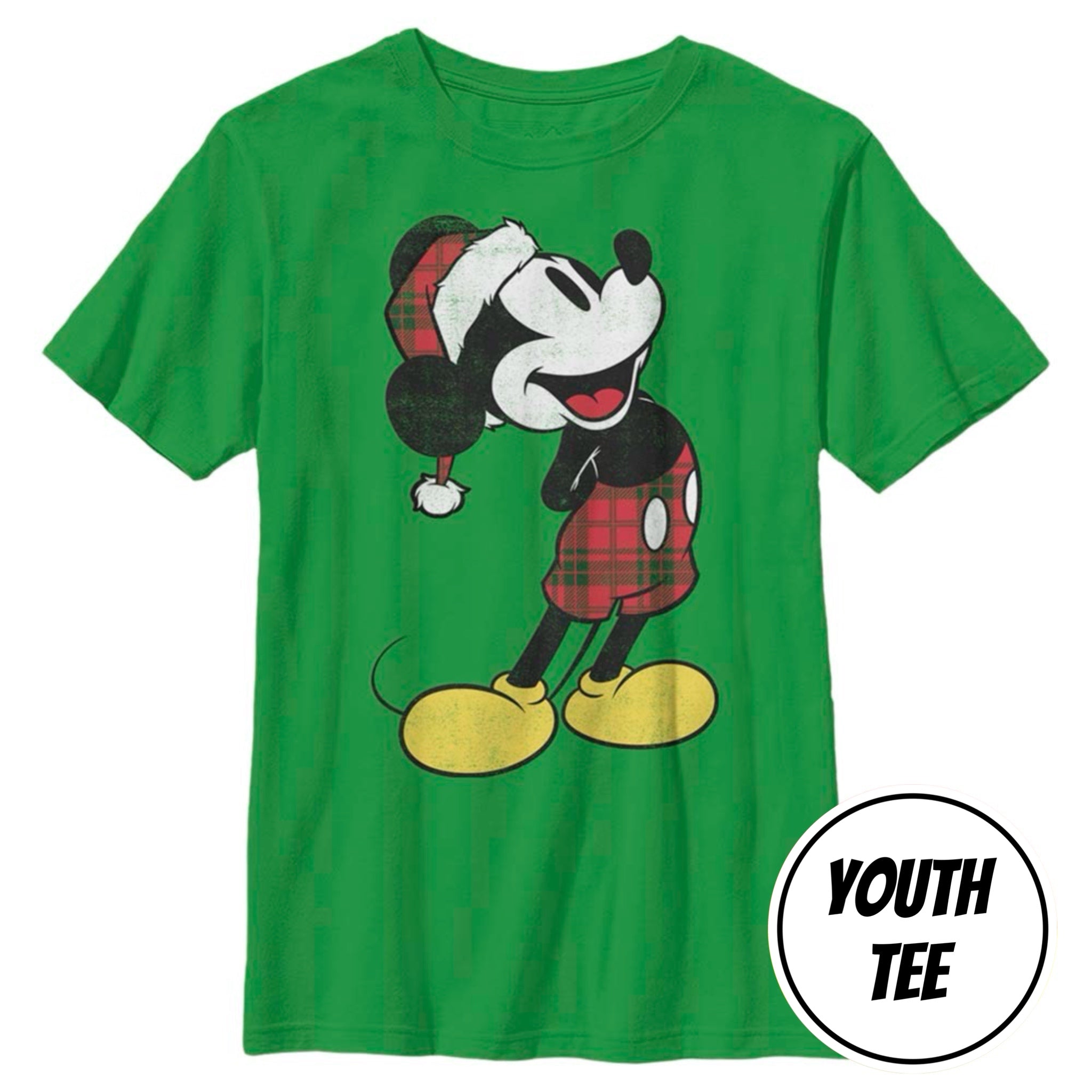 Boy's Disney Plaid Mickey T-Shirt