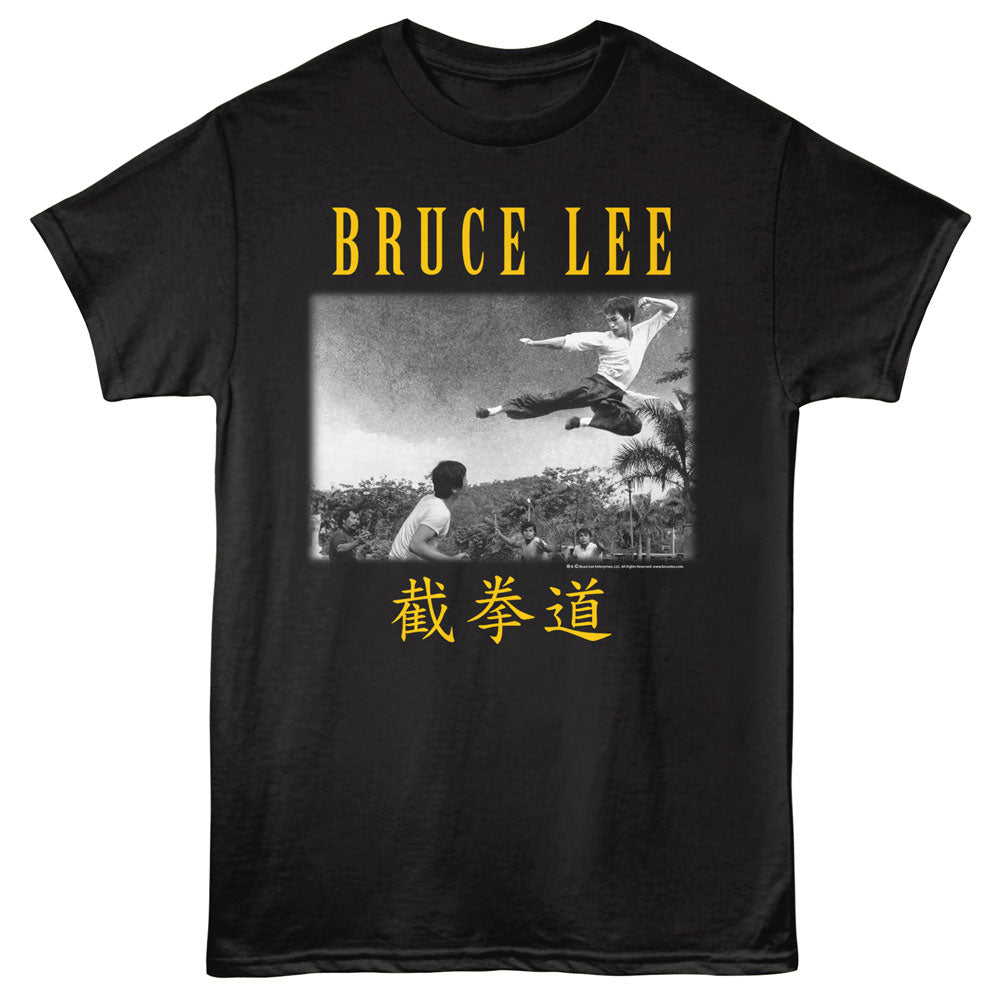 Bruce Lee Flying Kick Landscape T-Shirt