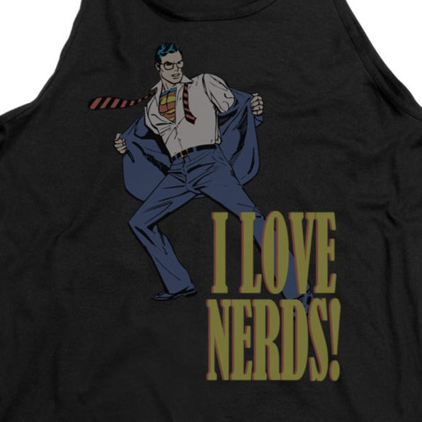 DC Comics Superman I Love Nerds Tank Top