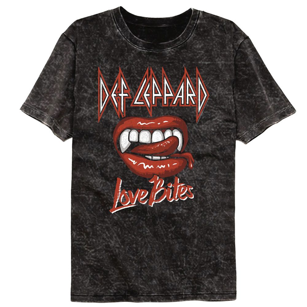 Def Leppard Love Is Biting Mineral Wash T-Shirt | Blue Culture Tees