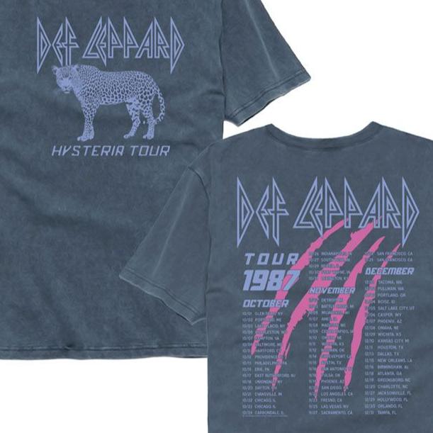 Def Leppard Hysteria Tour 1987 F B Comfort Colors T-Shirt | Blue Culture Tees