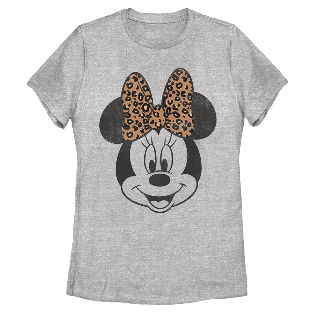 Women's Disney Minnie Mouse Cheetah Print Bow T-Shirt | Blue Culture Tees