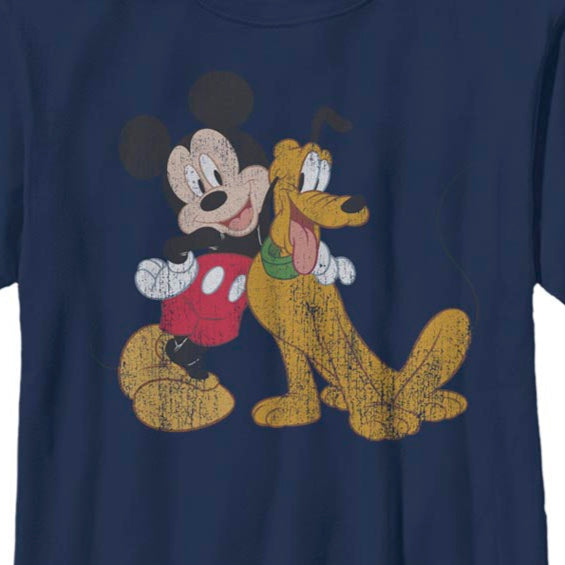 Boy's Disney Mickey and Pluto T-Shirt | Blue Culture Tees