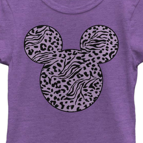 Girl's Disney Mickey Zebra Cheeta Fill T-Shirt | Blue Culture Tees