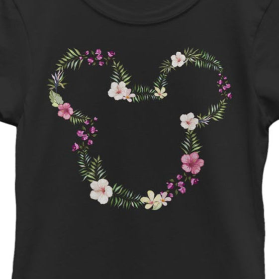 Girl's Disney Floral Mickey T-Shirt | Blue Culture Tees