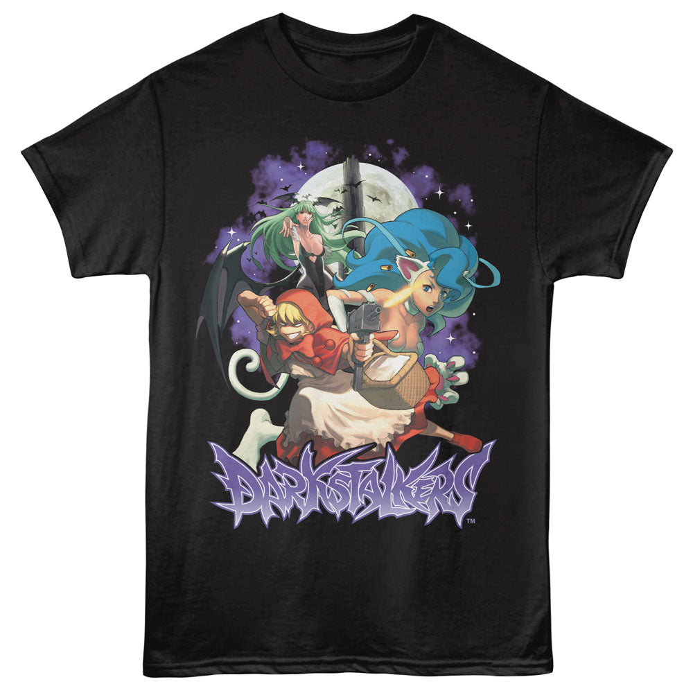Darkstalkers Tower and Moon Background T-Shirt