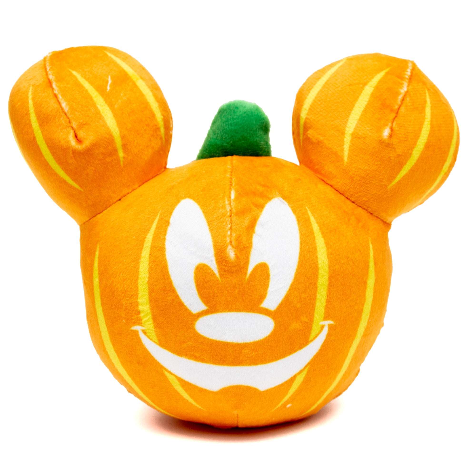 Disney Halloween Mickey Mouse Pumpkin Face Plush Squeaker Dog Toy | Blue Culture Tees