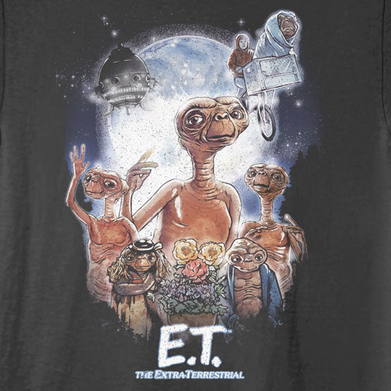 E.T. Multiple E.T. with Moon T-Shirt