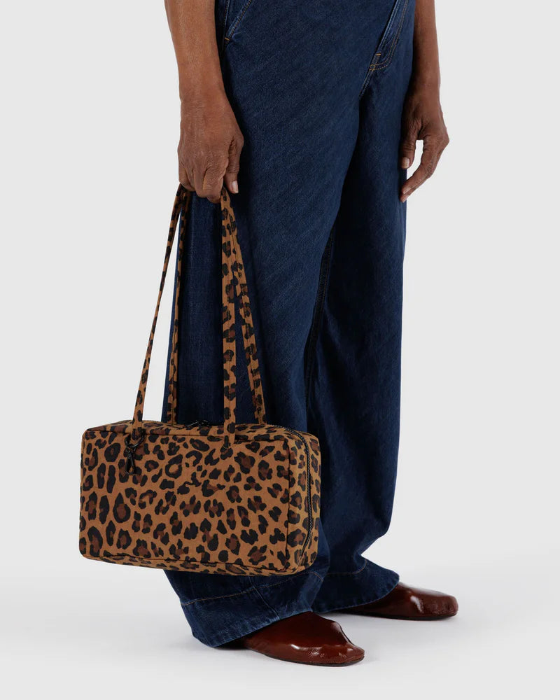 BAGGU Nylon Bowler Bag Leopard