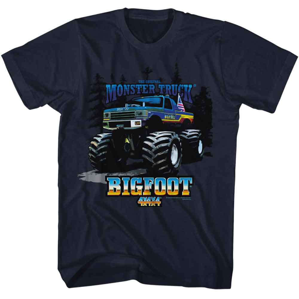 Bigfoot Monster Truck and Trees T-Shirt | Blue Culture Tees