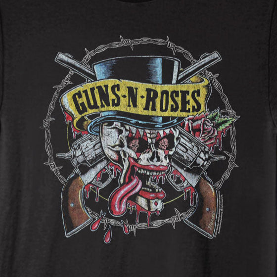 Guns N Roses Clown Skull and Pistols T-Shirt