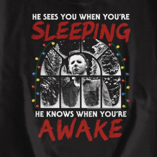 Halloween Sees You When You're Sleeping Sweatshirt | Blue Culture Tees