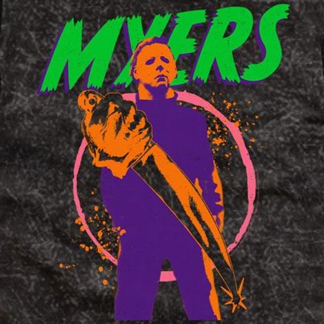 Halloween Colorful Myers Mineral Wash T-Shirt | Blue Culture Tees