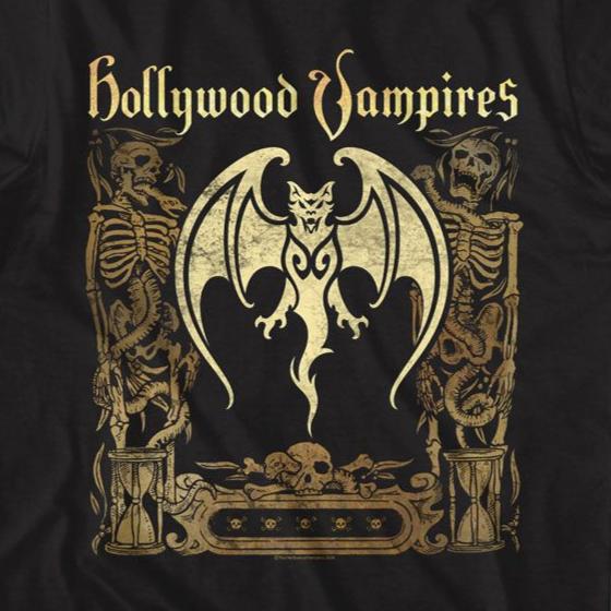 Hollywood Vampires Bat And Skeletons T-Shirt | Blue Culture Tees
