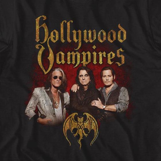 Hollywood Vampires Band Photo T-Shirt | Blue Culture Tees