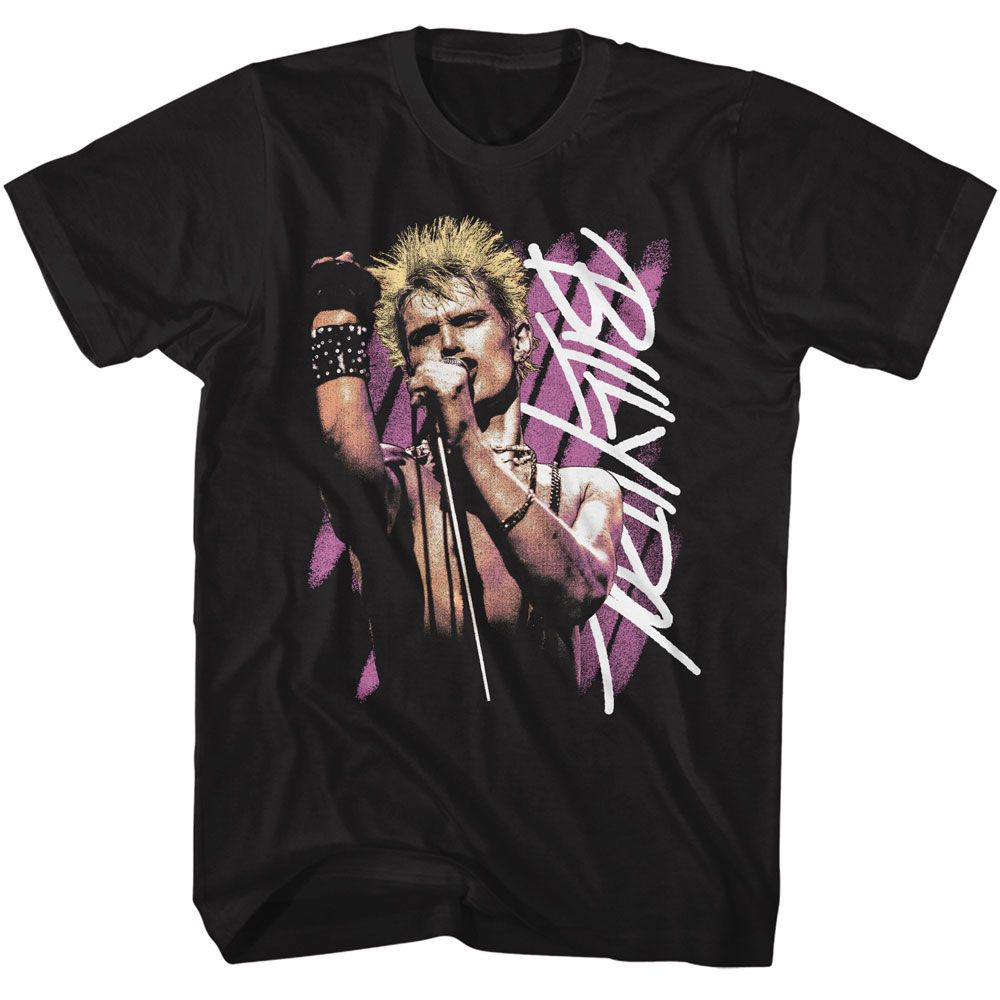 Billy Idol Background Stripes T-Shirt | Blue Culture Tees