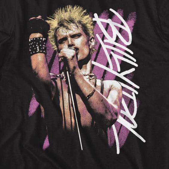 Billy Idol Background Stripes T-Shirt | Blue Culture Tees