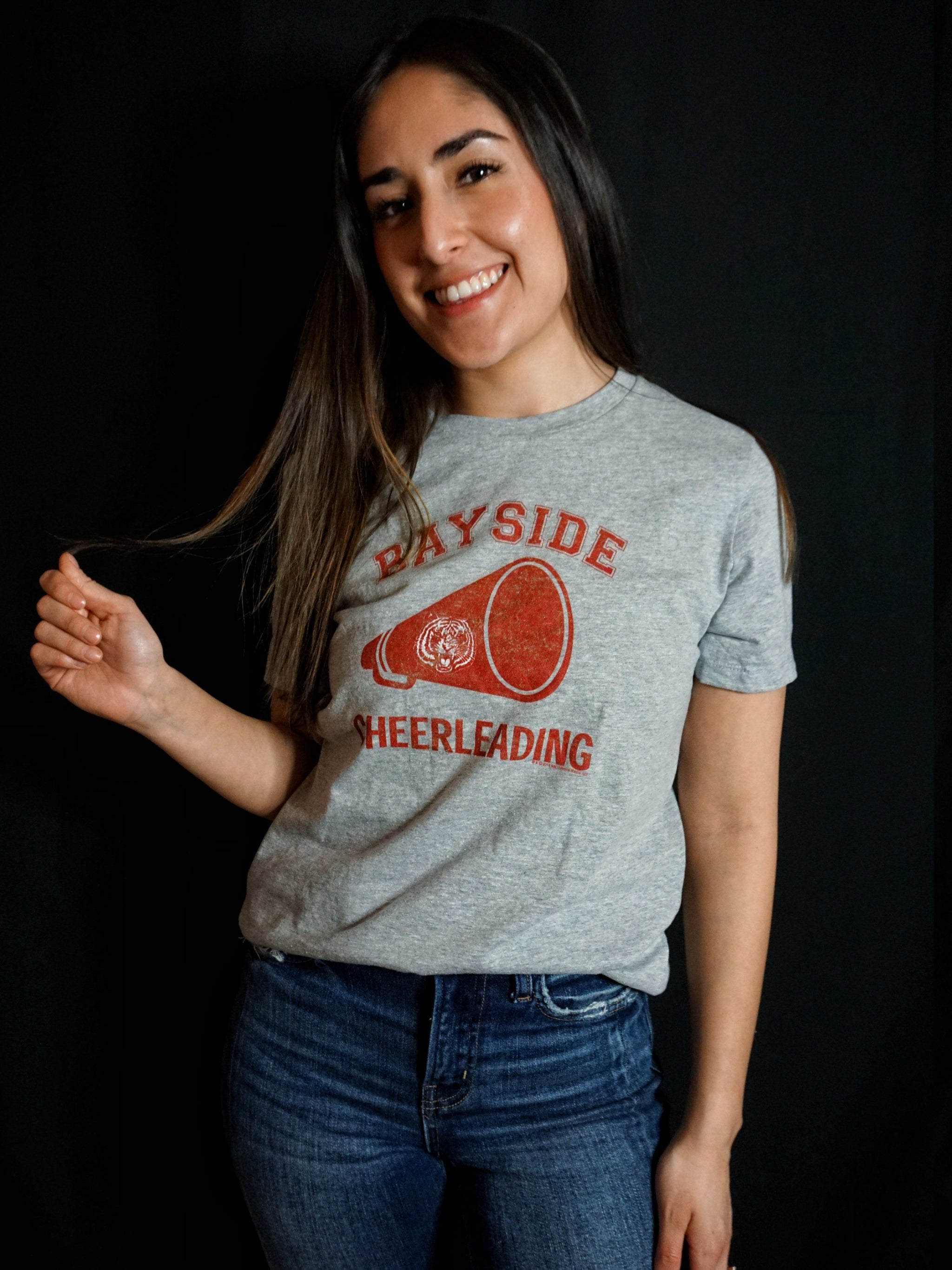 Junior's Saved By The Bell Cheerleading T-Shirt- Blue Culture Tees