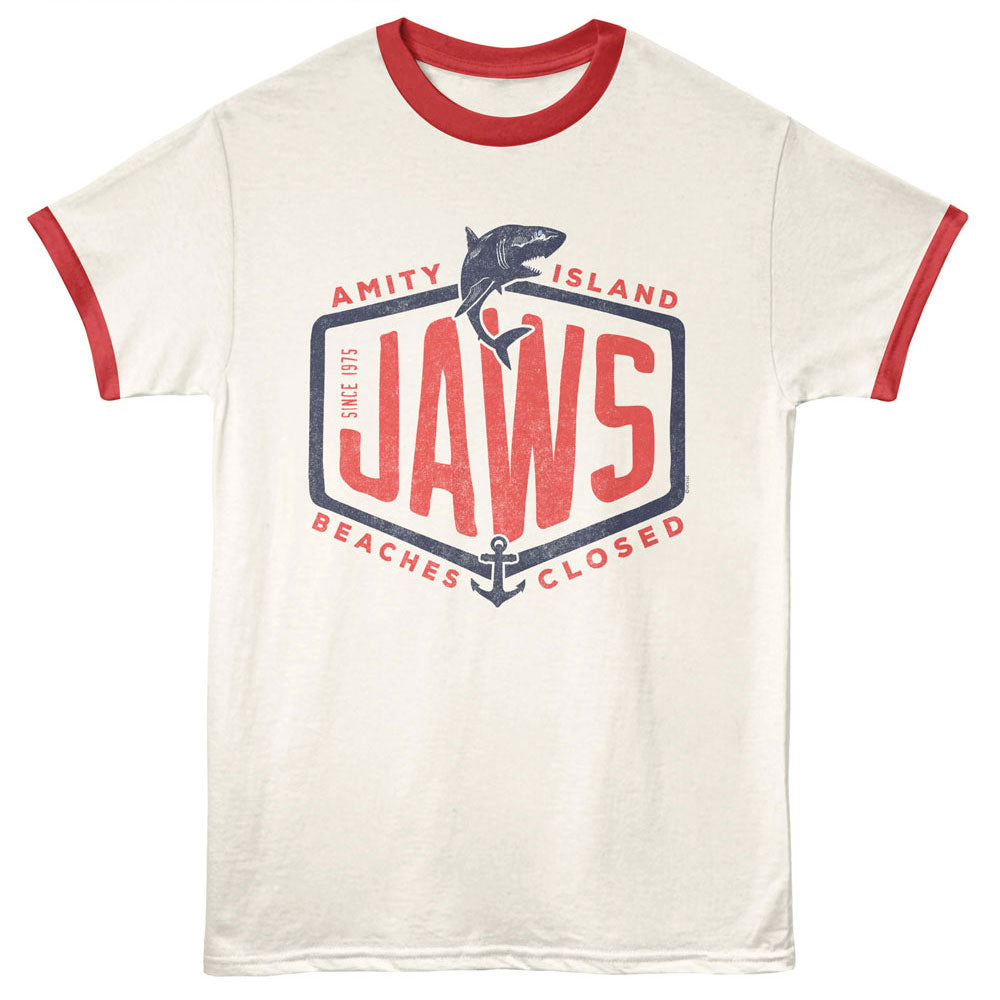Jaws Text Based Ringer Shirt