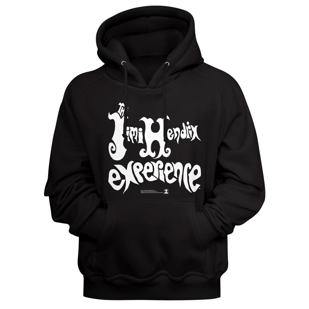 Black hoodie with 'Jimi Hendrix Experience' text on a black background