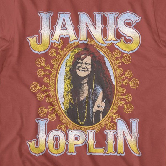 Janis Joplin Floral Frame T-Shirt