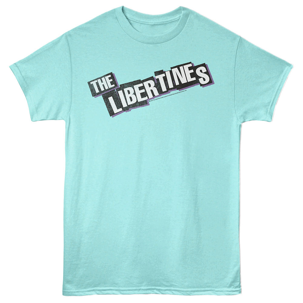 Light blue t-shirt with 'The Libertines' logo on a blue background