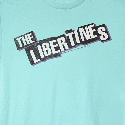 Light blue t-shirt with 'The Libertines' logo on a blue background