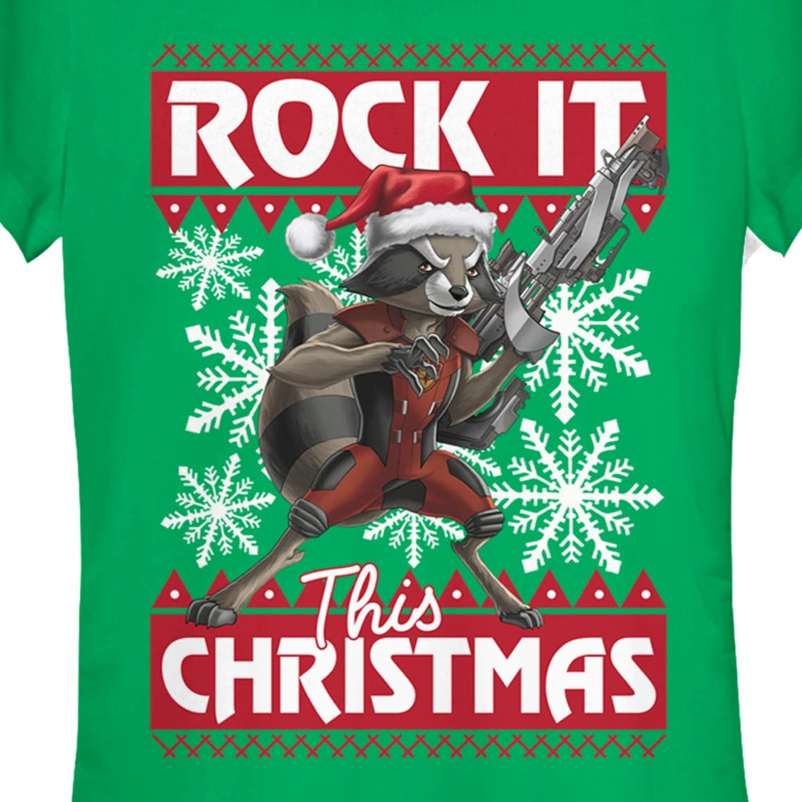 Junior's Marvel Rocket Xmas T-Shirt
