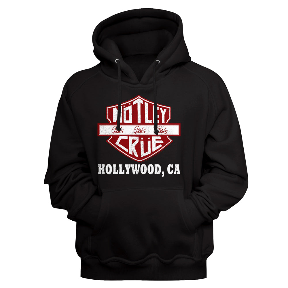 A black pullover hoodie with a red and white graphic on the chest reading 'ROTLEY CRUISE' and 'HOLLYWOOD, CA', shown on a black background.