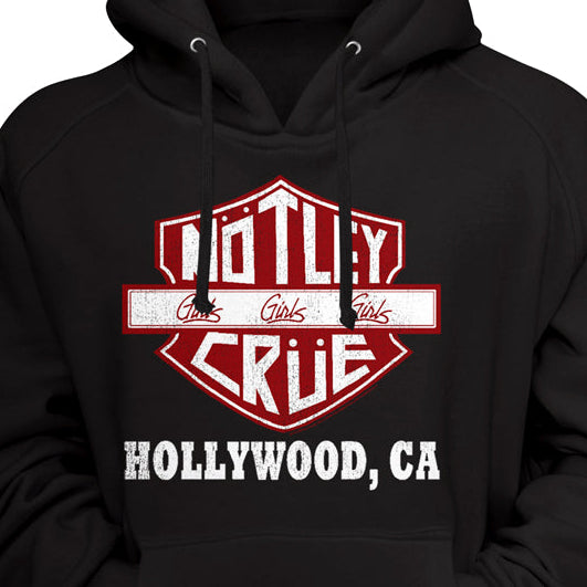 A black pullover hoodie with a red and white graphic on the chest reading 'ROTLEY CRUISE' and 'HOLLYWOOD, CA', shown on a black background.