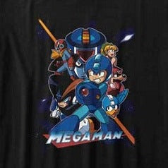 Junior's Mega Man Collage Orange Beam T-Shirt