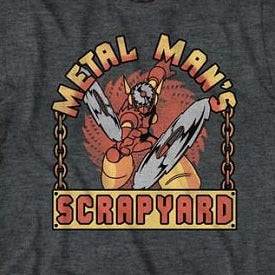 Mega Man Scrapyard Sign T-Shirt - Blue Culture Tees