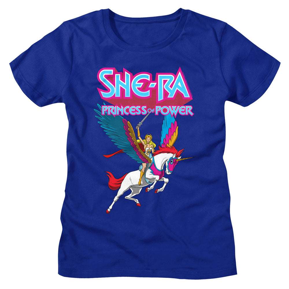 Junior's Masters of the Universe She-Ra Swiftwind and Logo T-Shirt