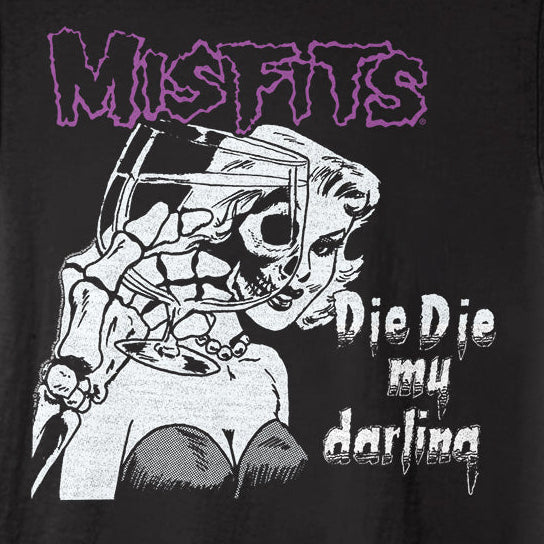 Black t-shirt with graphic design and text on a black background
