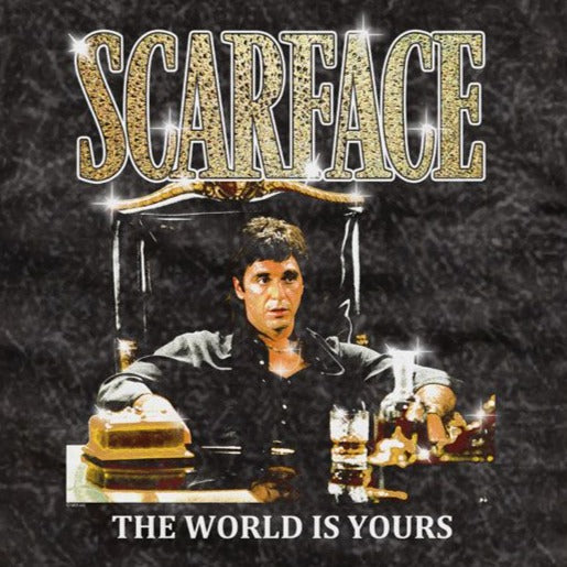 Scarface Gold Logo Mineral Wash T-Shirt