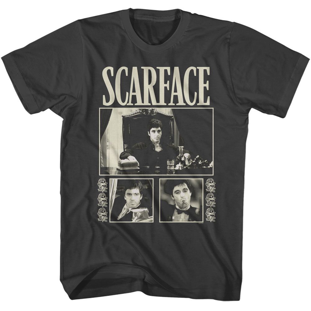 Scarface Three Photos With Roses T-Shirt
