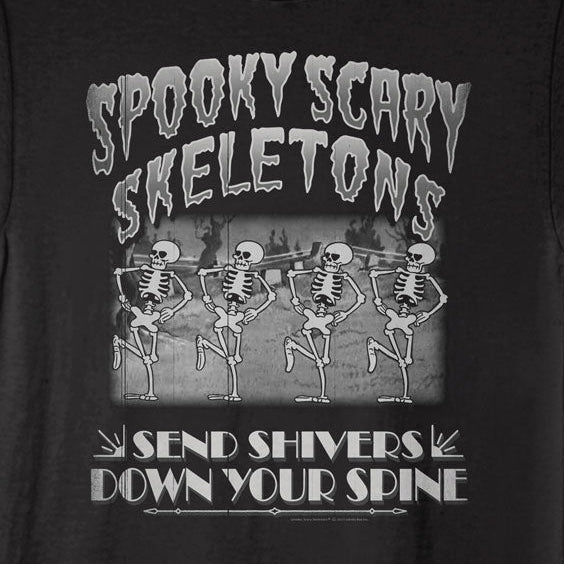 Spooky Scary Skeletons Old Film Quartet T-Shirt