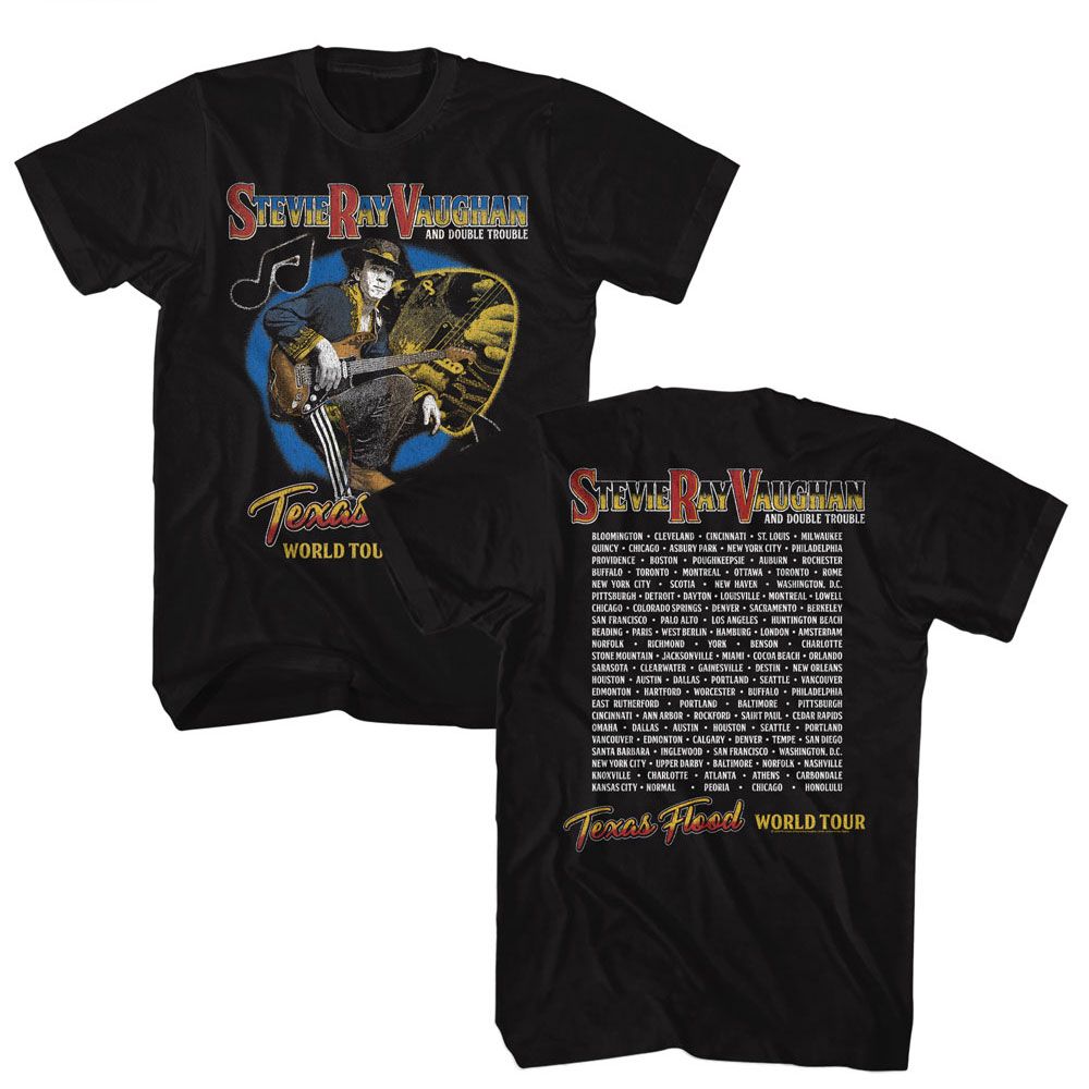 Stevie Ray Vaughan Texas Flood World Tour T-Shirt | Blue Culture Tees