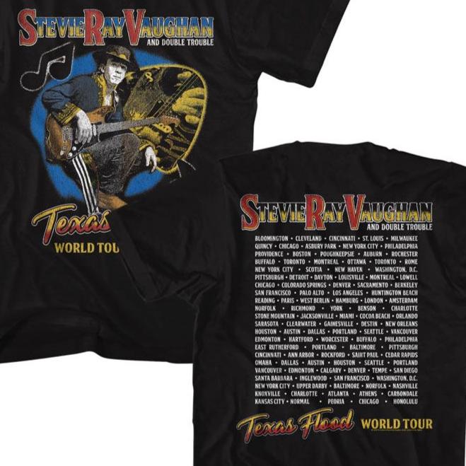 Stevie Ray Vaughan Texas Flood World Tour T-Shirt | Blue Culture Tees