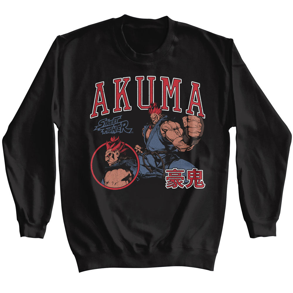 Street Fighter Akuma Varsity Sweatshirt | Blue Culture Tees